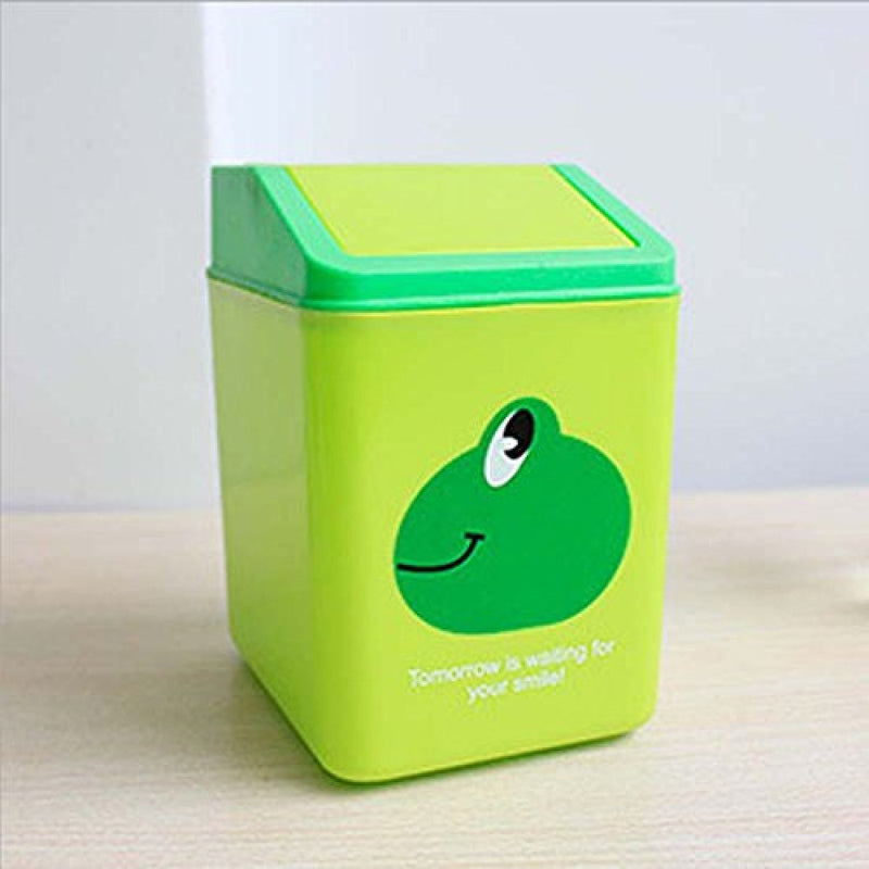 Hamster Lovely Cartoon Animal Plastic mini Table Flip Dustbin Box (Green)