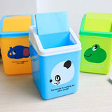 Hamster London Lovely Animal Plastic mini Table Dustbin Flip the Desktop Trash Debris Storage Garbage Receive a Box Trash Ash-bin V2977 Sky Blue