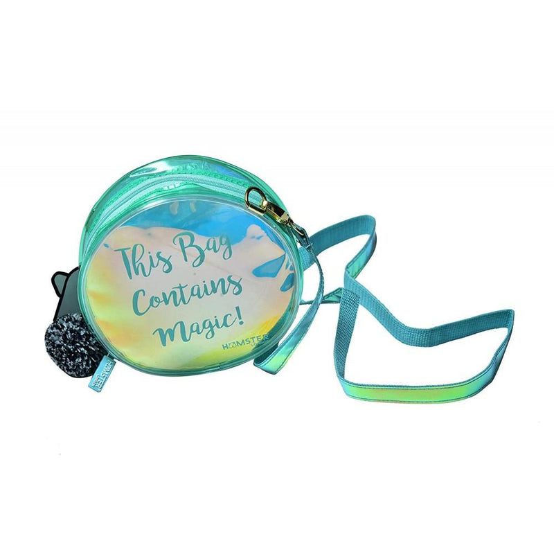 Hamster London Women's Pom Pom Sling Bag for Makeup Accessories and Multipurpose Sling Bag (Aqua)