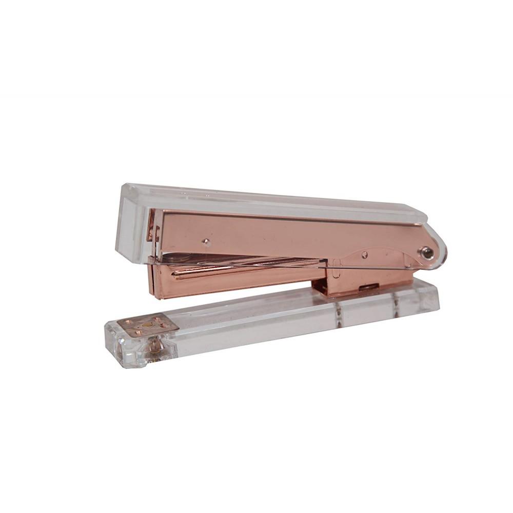 Acrylic & Gold Stapler by Hamster London - A Classic Modern Design to Brighten Up Your Desk – Elegant Office Desk Accessory (Gold)