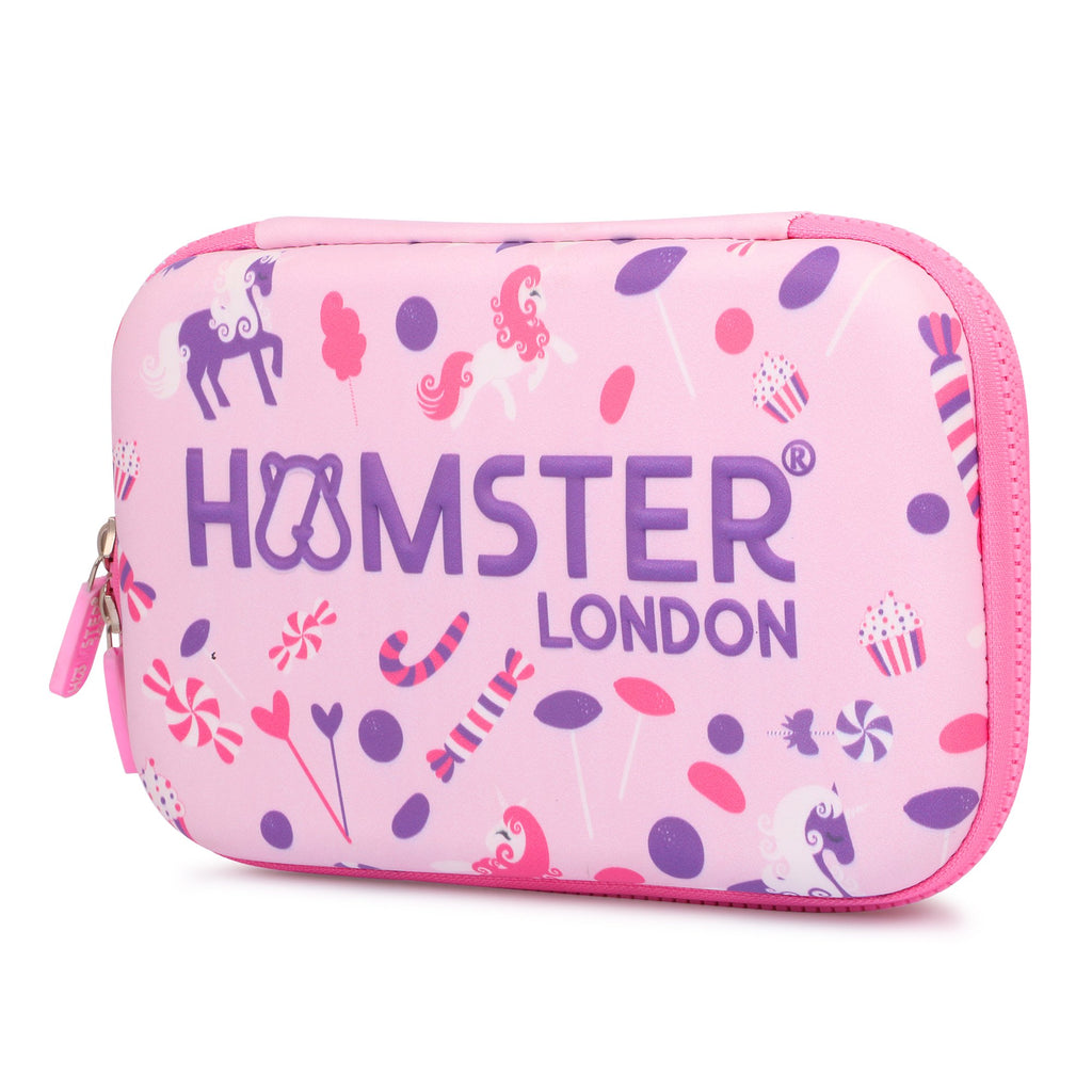 Hamster Hardtop School Pen Holder Pouch Multipurpose Unicorn Light Pink