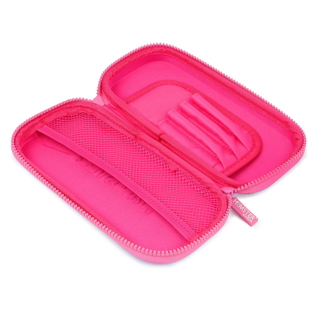 Hamster London Stylish Small Hardtop EVA Hardtop Pencil Case Organizer School Pen Holder Pouch Multipurpose (Unicorn Pink)