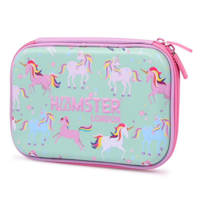 Hamster London Stylish Large Capacity Hardtop EVA Hardtop Pencil Case Organizer School Pen Holder Pouch Multipurpose (Alligator Black)