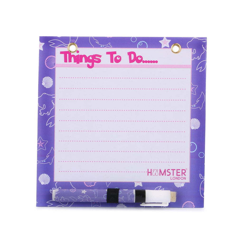 Hamster London Magnetic White Board - Dry, Erase. Can Be Stuck On Refrigerator Or Any Metal Surface,Good Gift for Any Occasion (Mermaid Purple)