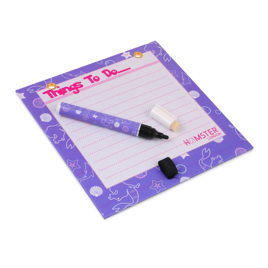 Hamster London Magnetic White Board - Dry, Erase. Can Be Stuck On Refrigerator Or Any Metal Surface,Good Gift for Any Occasion (Mermaid Purple)