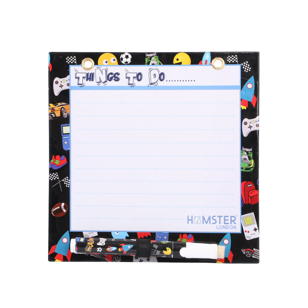 Hamster London Magnetic White Board - Dry, Erase. Can Be Stuck On Refrigerator Or Any Metal Surface,Good Gift for Any Occasion (Black)