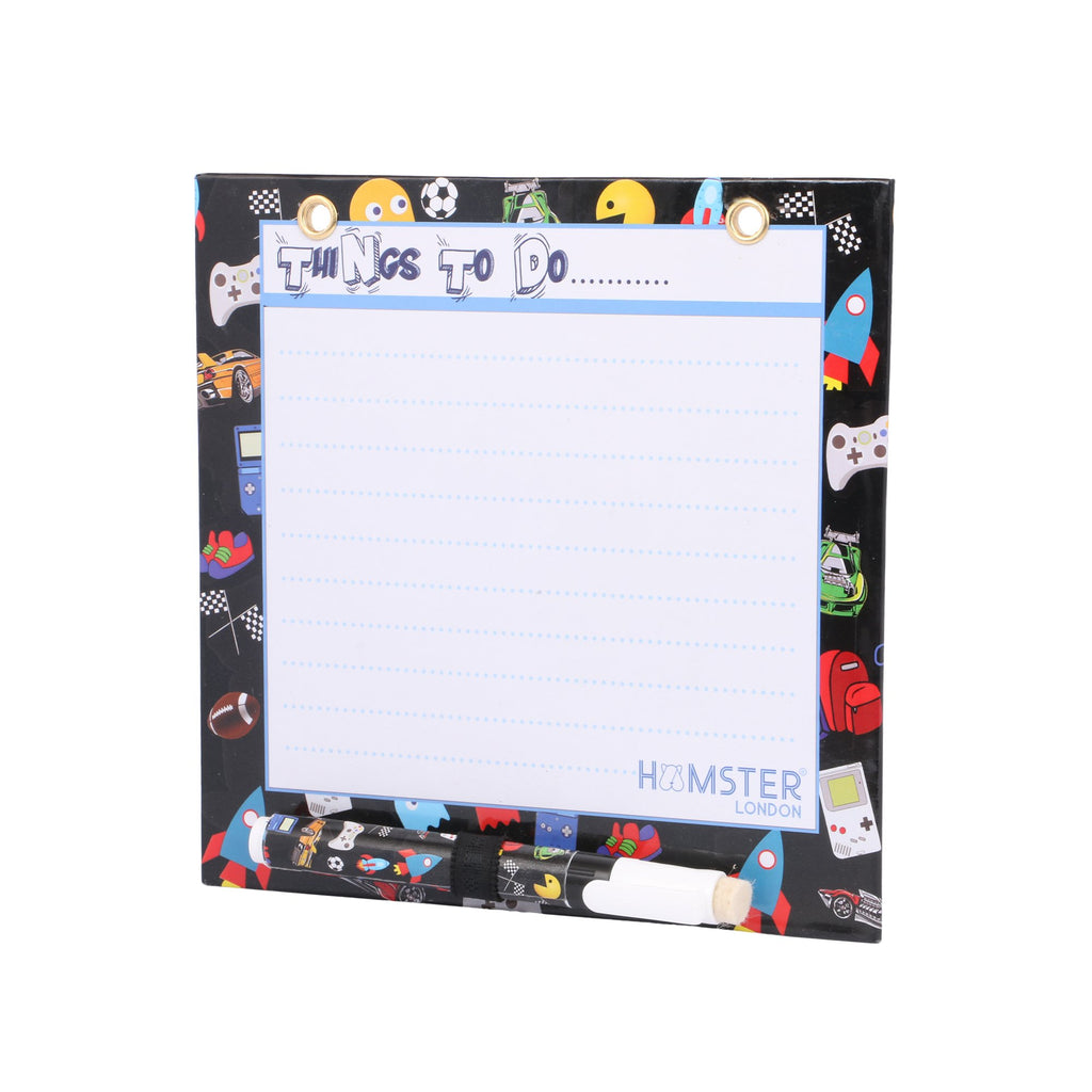 Hamster London Magnetic White Board - Dry, Erase. Can Be Stuck On Refrigerator Or Any Metal Surface,Good Gift for Any Occasion (Black)