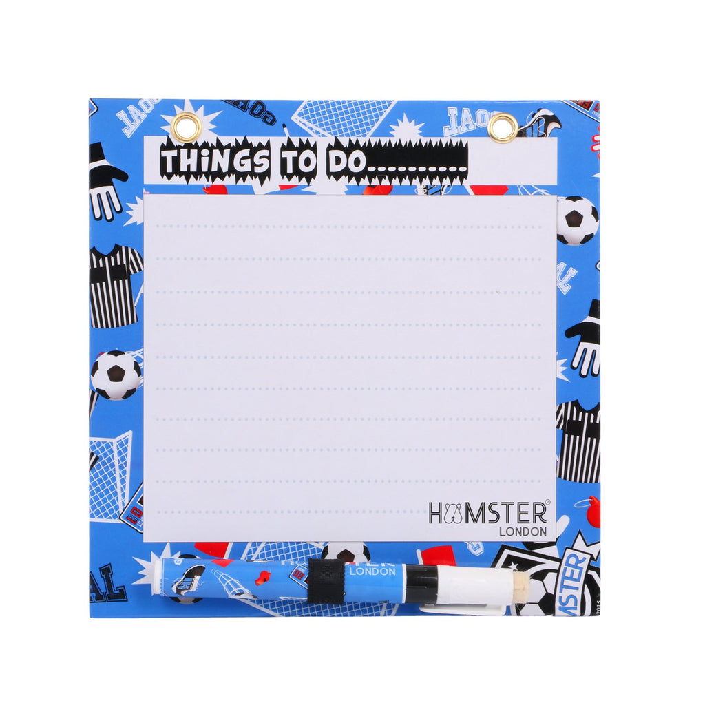 Hamster London Magnetic White Board - Dry, Erase. Can Be Stuck On Refrigerator Or Any Metal Surface,Good Gift for Any Occasion (Football Blue)