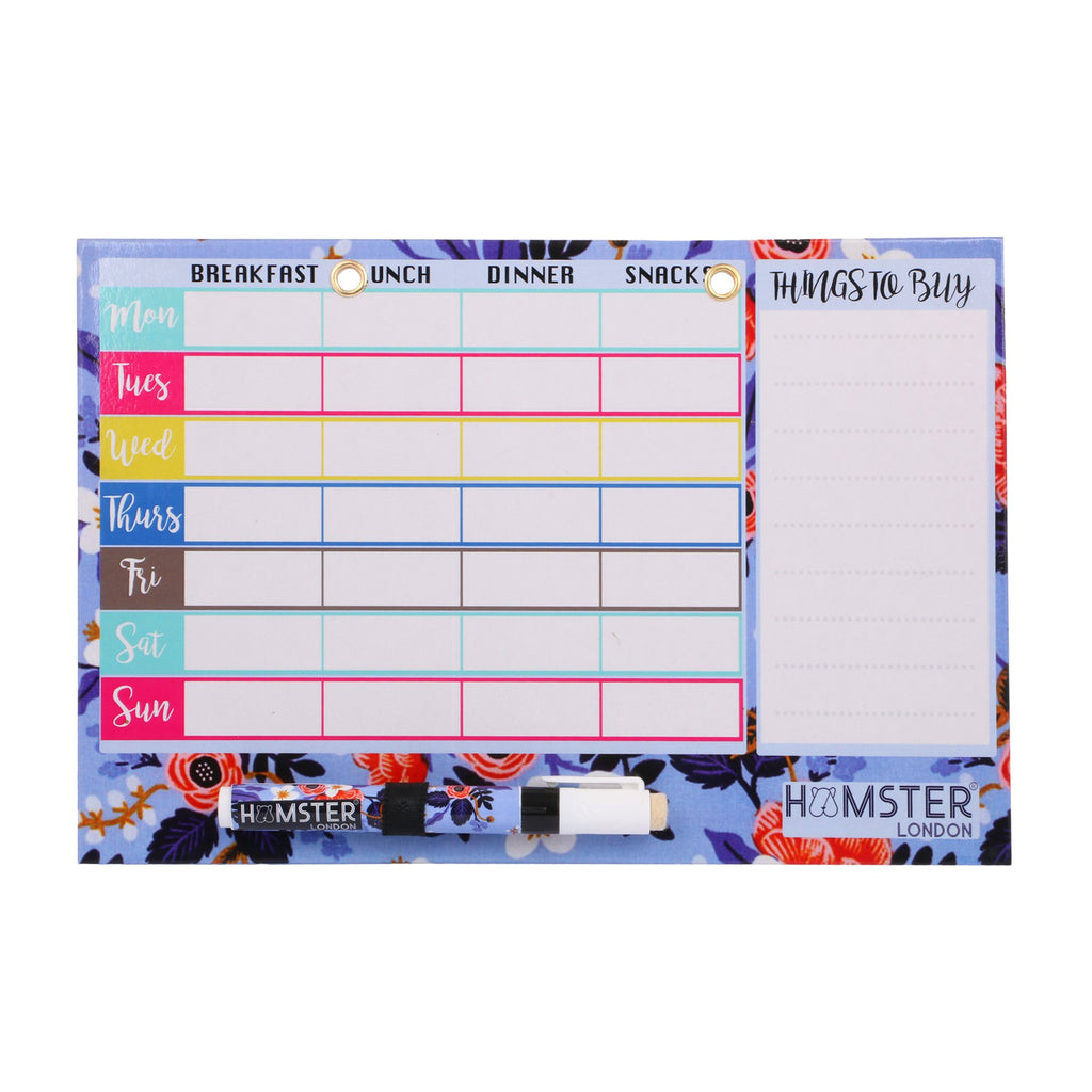 Hamster London Magnetic Meal Planner (Floral Purple)