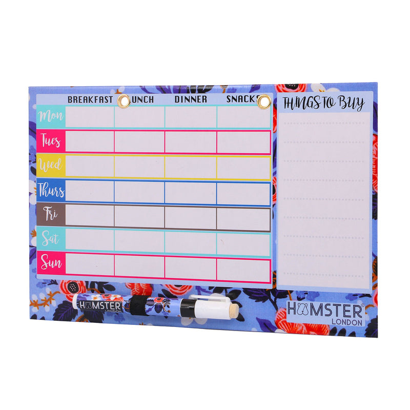 Hamster London Magnetic Meal Planner (Floral Purple)