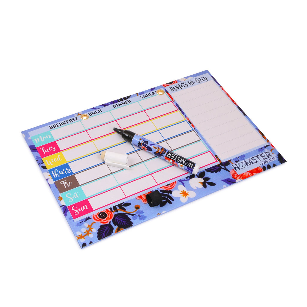 Hamster London Magnetic Meal Planner (Floral Purple)