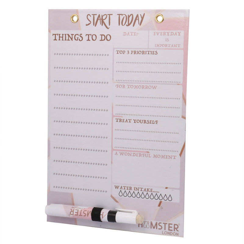 Hamster London Magnetic White Board with Erasable Marker (A4 Size)- Dry, Erase. Can Be Stuck On Refrigerator Or Any Metal Surface,Good Gift for Any Occasion (Peach)