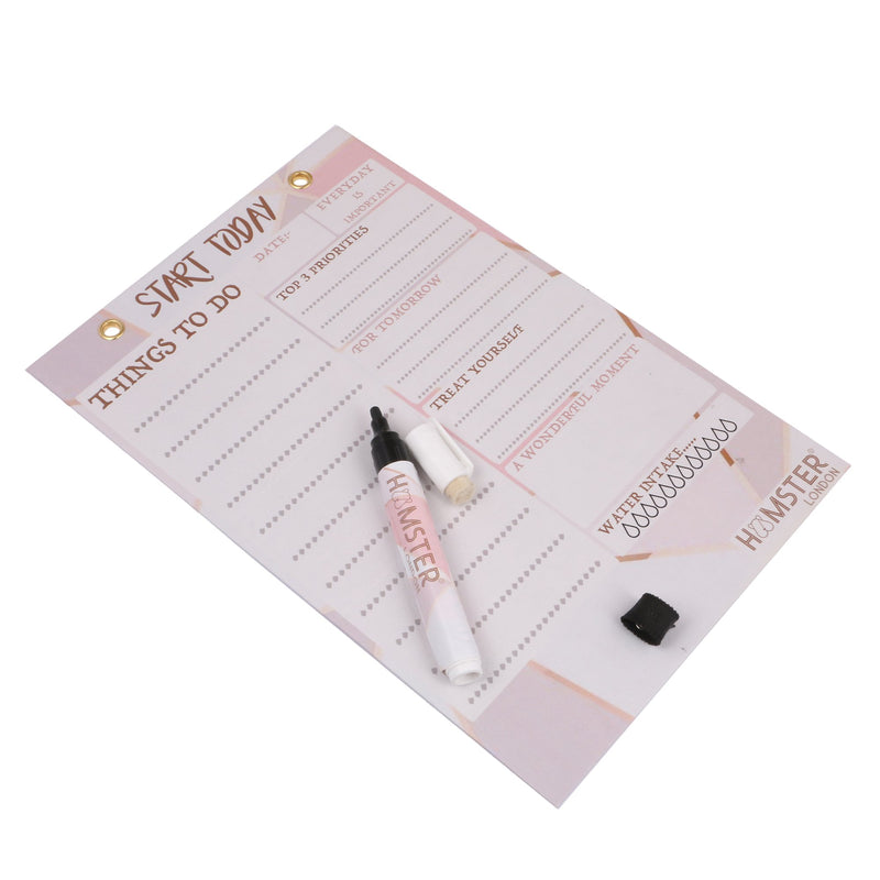 Hamster London Magnetic White Board with Erasable Marker (A4 Size)- Dry, Erase. Can Be Stuck On Refrigerator Or Any Metal Surface,Good Gift for Any Occasion (Peach)