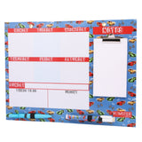 Hamster London Magnetic Erasable White Board Planner with Memo Pad, Lead Mechanical Pencil with Erasable Marker (Car Blue)
