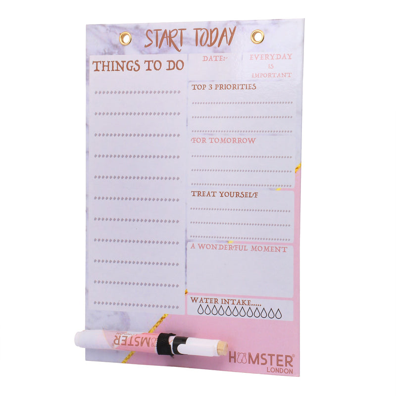 Hamster London Magnetic White Board with Erasable Marker (A4 Size)- Dry, Erase. Can Be Stuck On Refrigerator Or Any Metal Surface,Good Gift for Any Occasion (Multi-Color)