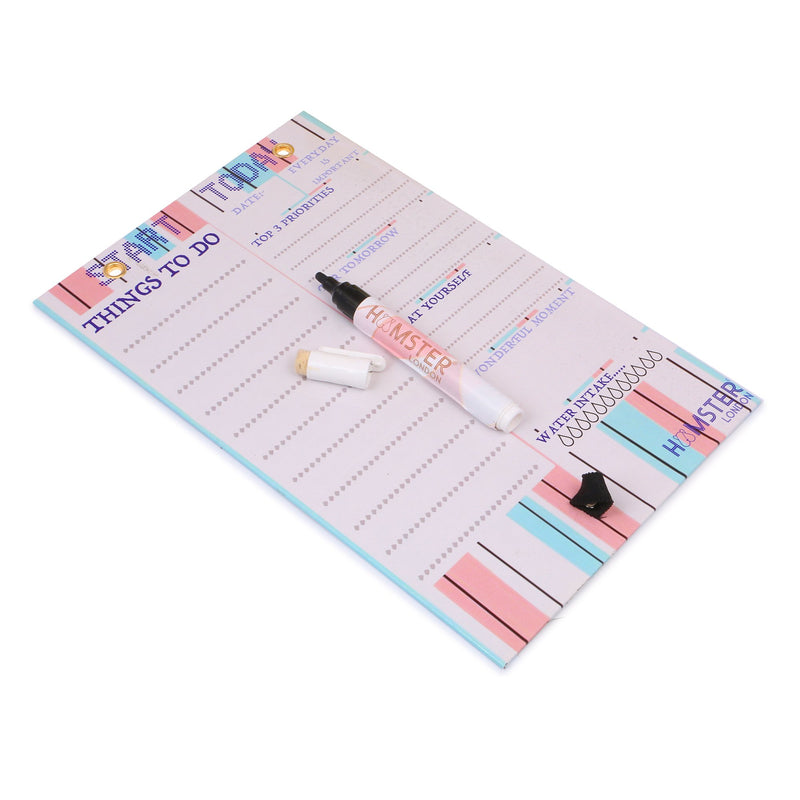 Hamster London Magnetic White Board with Erasable Marker (A4 Size)- Dry, Erase. Can Be Stuck On Refrigerator Or Any Metal Surface,Good Gift for Any Occasion (Multi-Color)