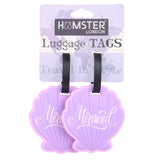 HAMSTER LONDON PURPLE SHELL SET OF 2 LUGGAGE TAGS