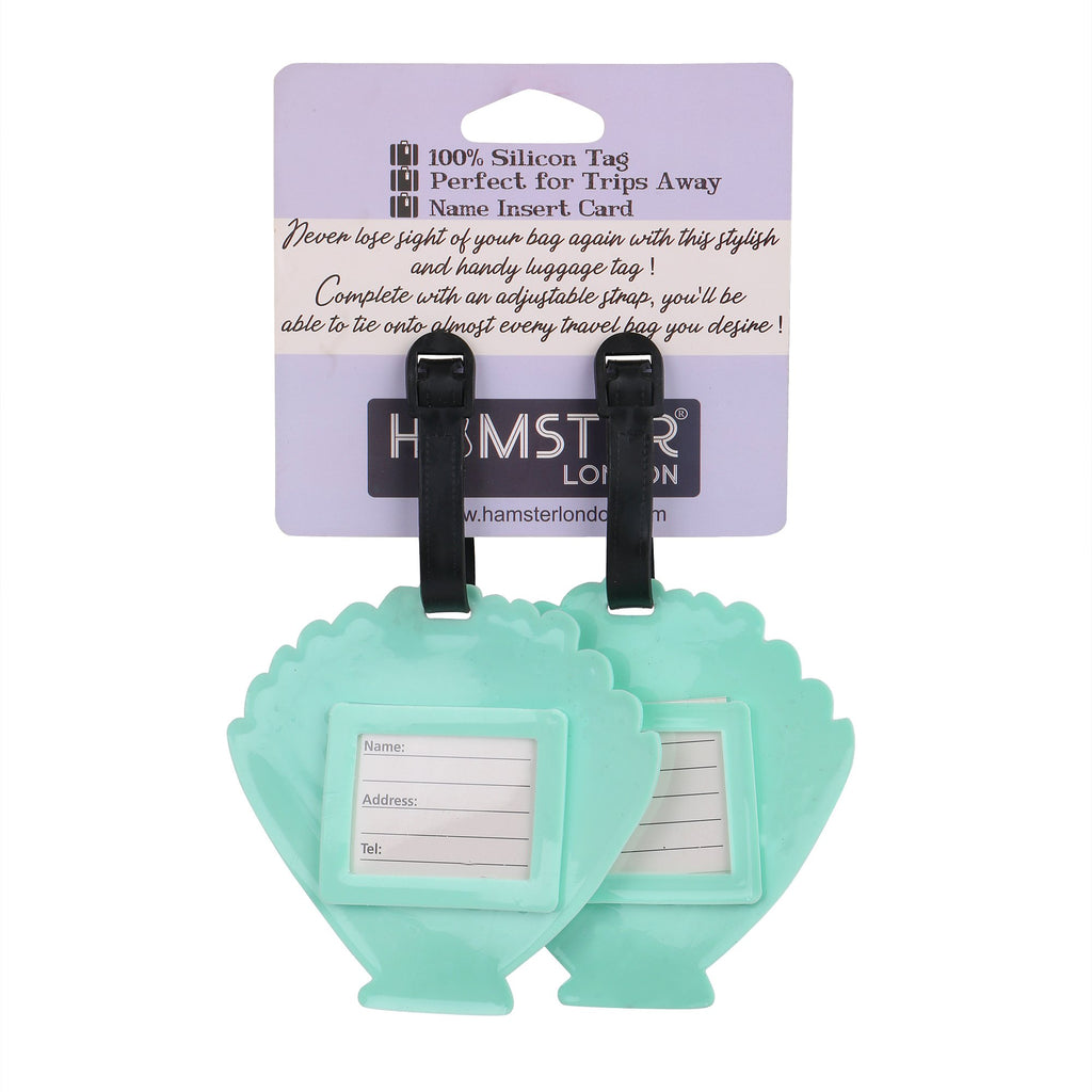 HAMSTER LONDON GREEN SHELL SET OF 2 LUGGAGE TAGS