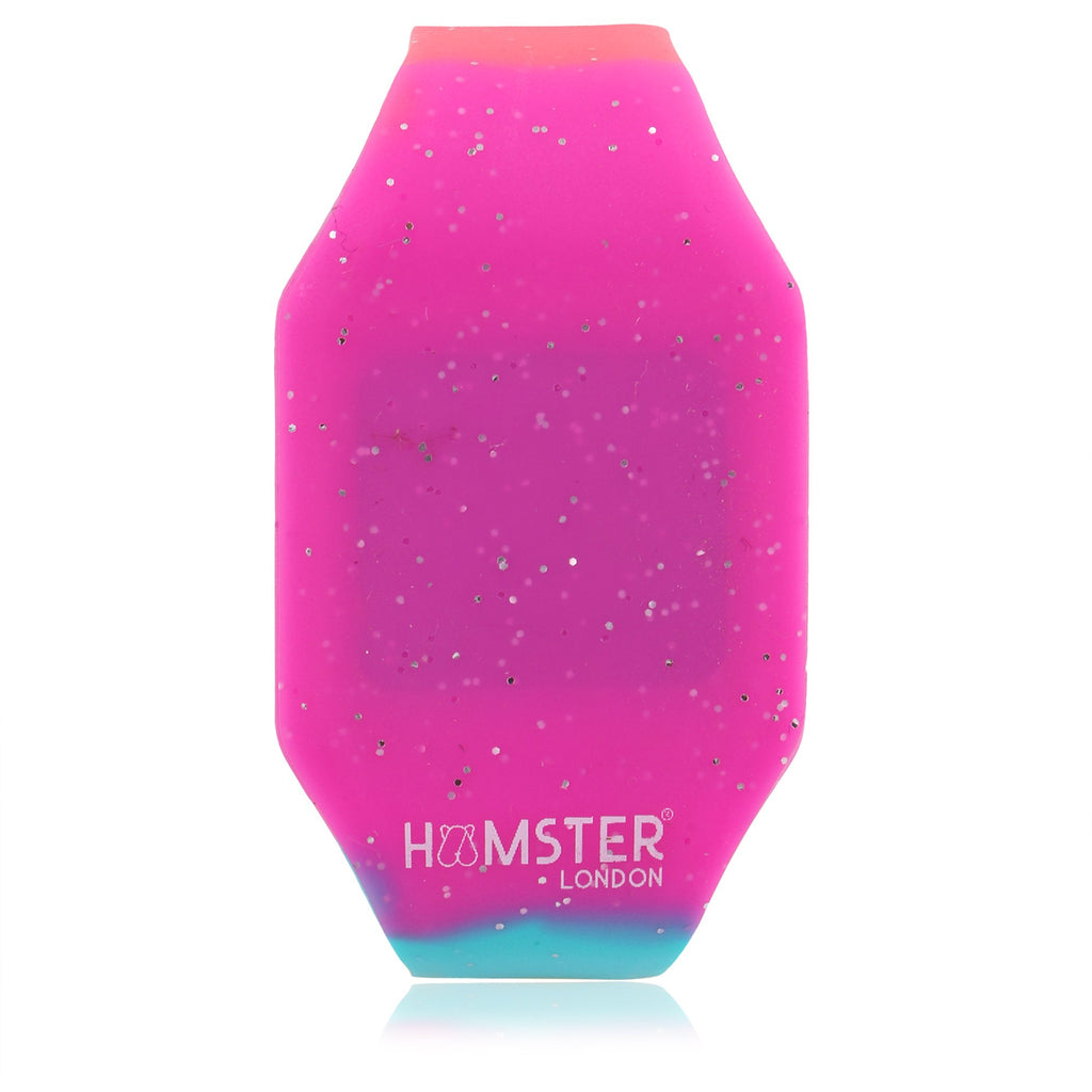 Hamster London Silicon Glitter Digital LED Band Wrist Watch for Girls- Pink Glitter
