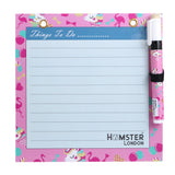 Hamster London Magnetic White Board - Dry, Erase. Can Be Stuck On Refrigerator Or Any Metal Surface,Good Gift for Any Occasion (cupcake unicorn flamingo)