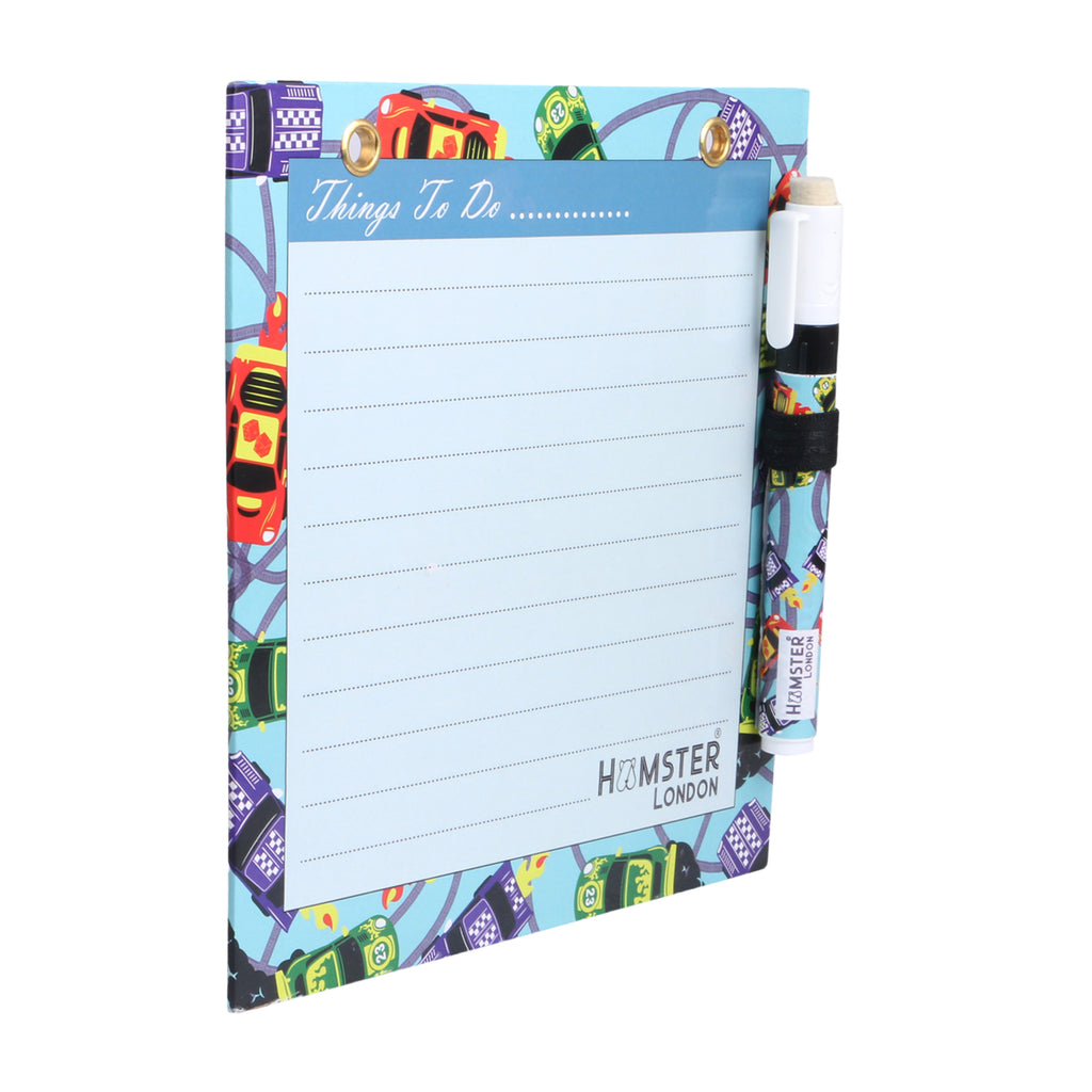 Hamster London Magnetic White Board - Dry, Erase. Can Be Stuck On Refrigerator Or Any Metal Surface,Good Gift for Any Occasion ( car)