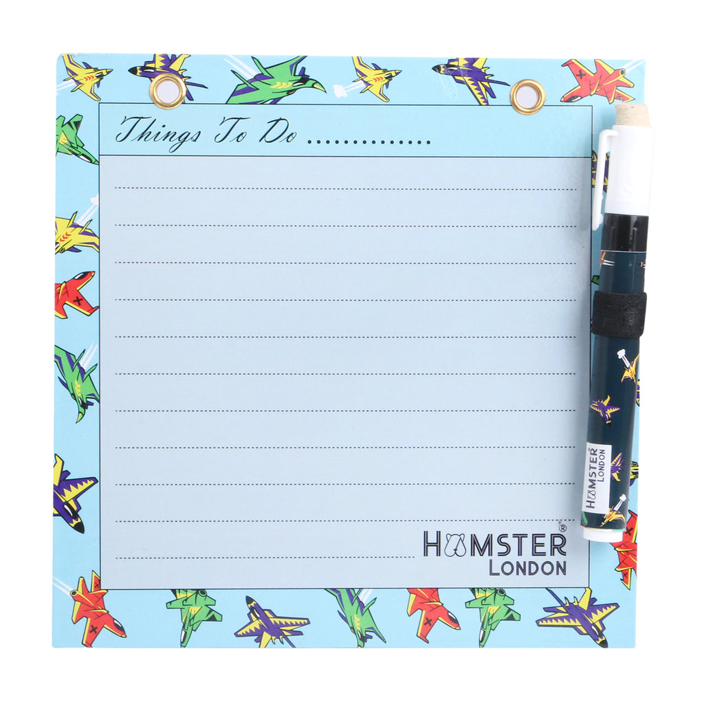 Hamster London Magnetic White Board - Dry, Erase. Can Be Stuck On Refrigerator Or Any Metal Surface,Good Gift for Any Occasion (FIGHTER PLANE)