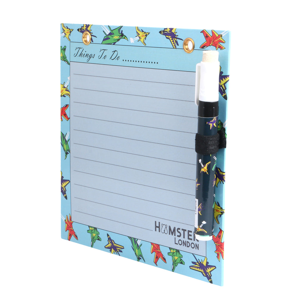 Hamster London Magnetic White Board - Dry, Erase. Can Be Stuck On Refrigerator Or Any Metal Surface,Good Gift for Any Occasion (FIGHTER PLANE)