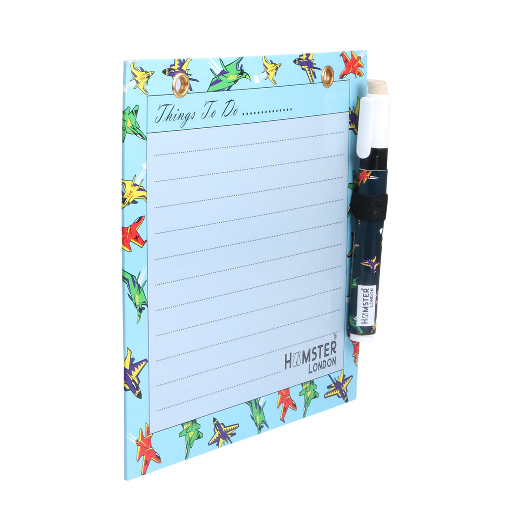 Hamster London Magnetic White Board - Dry, Erase. Can Be Stuck On Refrigerator Or Any Metal Surface,Good Gift for Any Occasion (FIGHTER PLANE)