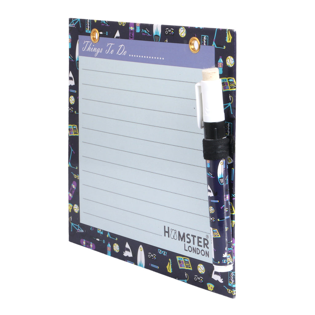 Hamster London Magnetic White Board - Dry, Erase. Can Be Stuck On Refrigerator Or Any Metal Surface,Good Gift for Any Occasion (PIZZA)