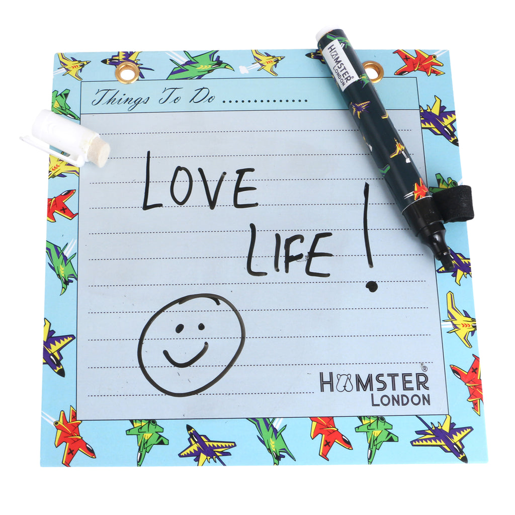 Hamster London Magnetic White Board - Dry, Erase. Can Be Stuck On Refrigerator Or Any Metal Surface,Good Gift for Any Occasion (FIGHTER PLANE)