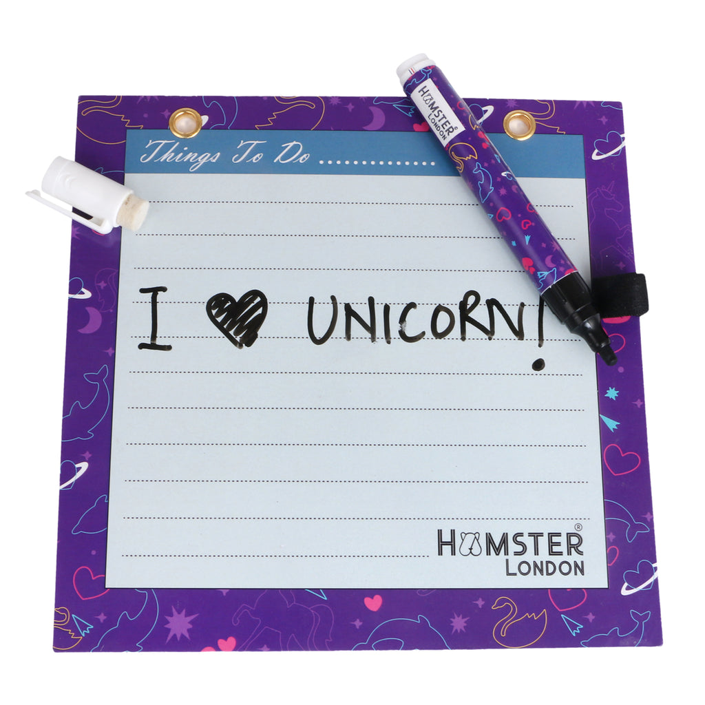 Hamster London Magnetic White Board - Dry, Erase. Can Be Stuck On Refrigerator Or Any Metal Surface,Good Gift for Any Occasion (UNICONR)