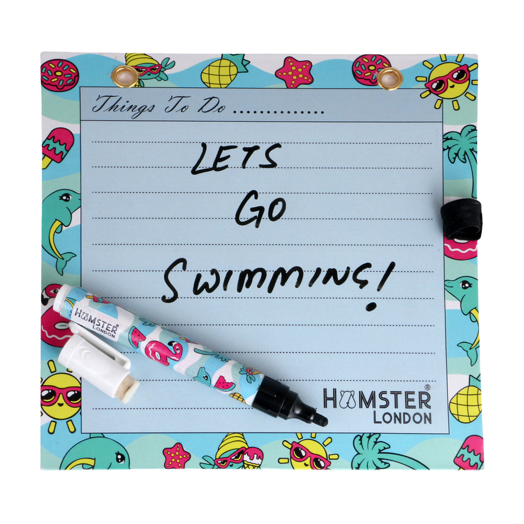 Hamster London Magnetic White Board - Dry, Erase. Can Be Stuck On Refrigerator Or Any Metal Surface,Good Gift for Any Occasion (sea)