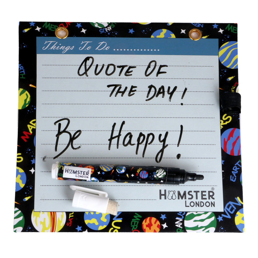 Hamster London Magnetic White Board - Dry, Erase. Can Be Stuck On Refrigerator Or Any Metal Surface,Good Gift for Any Occasion (planets)