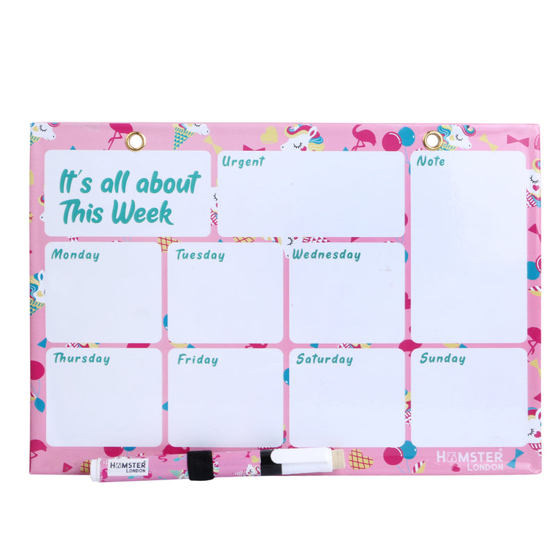 Hamster London Magnetic White Board - Dry, Erase. Can Be Stuck On Refrigerator Or Any Metal Surface,Good Gift for Any Occasion (cupcake unicorn)
