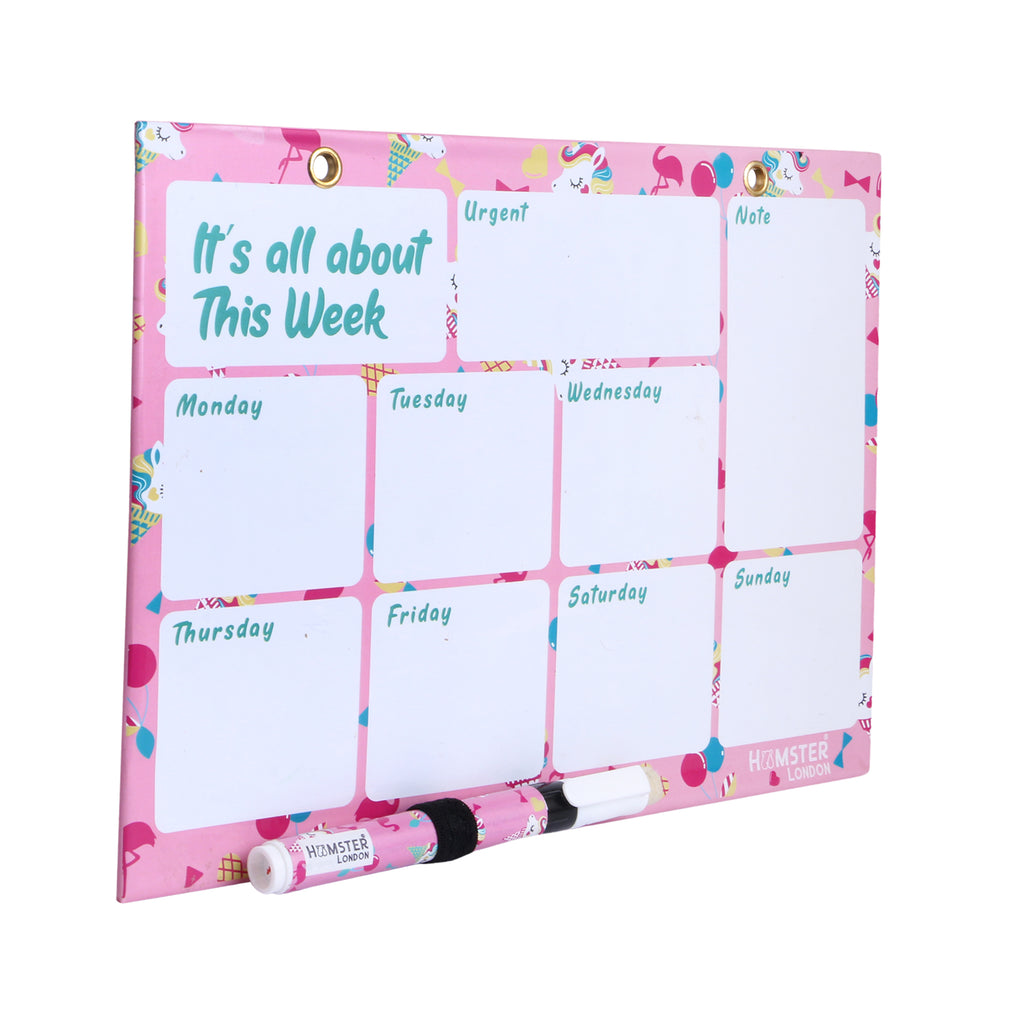 Hamster London Magnetic White Board - Dry, Erase. Can Be Stuck On Refrigerator Or Any Metal Surface,Good Gift for Any Occasion (cupcake unicorn)