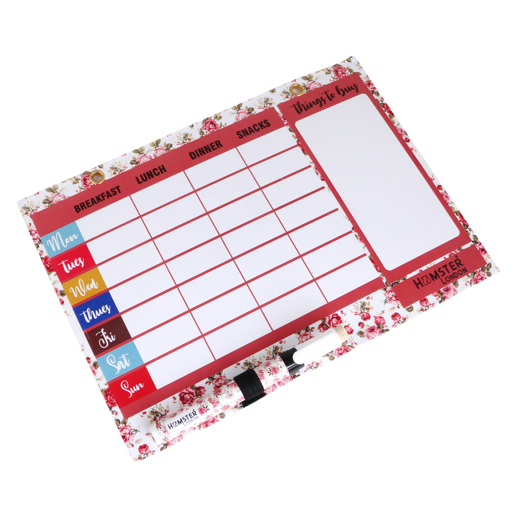 Hamster London Magnetic White Board - Dry, Erase. Can Be Stuck On Refrigerator Or Any Metal Surface,Good Gift for Any Occasion ( MEAL PLANER)