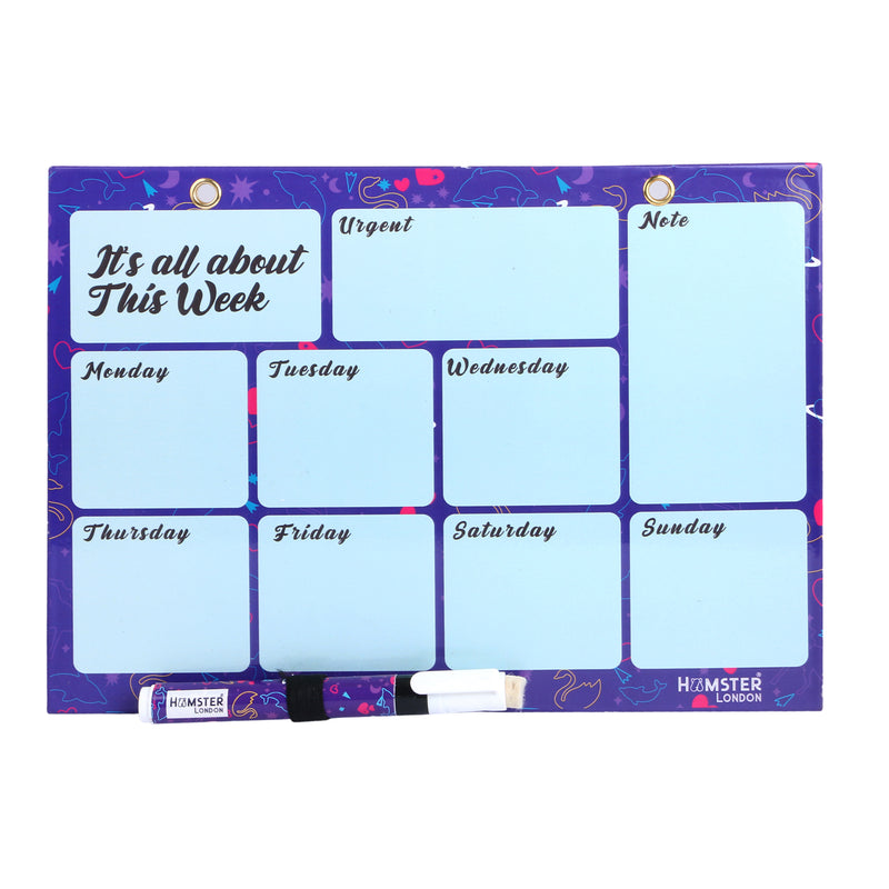 Hamster London Magnetic White Board - Dry, Erase. Can Be Stuck On Refrigerator Or Any Metal Surface,Good Gift for Any Occasion ( unicorn)