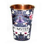 Hamster London Pure Copper Glass Tumbler, Drinkware, 400 ML (Grey Floral)