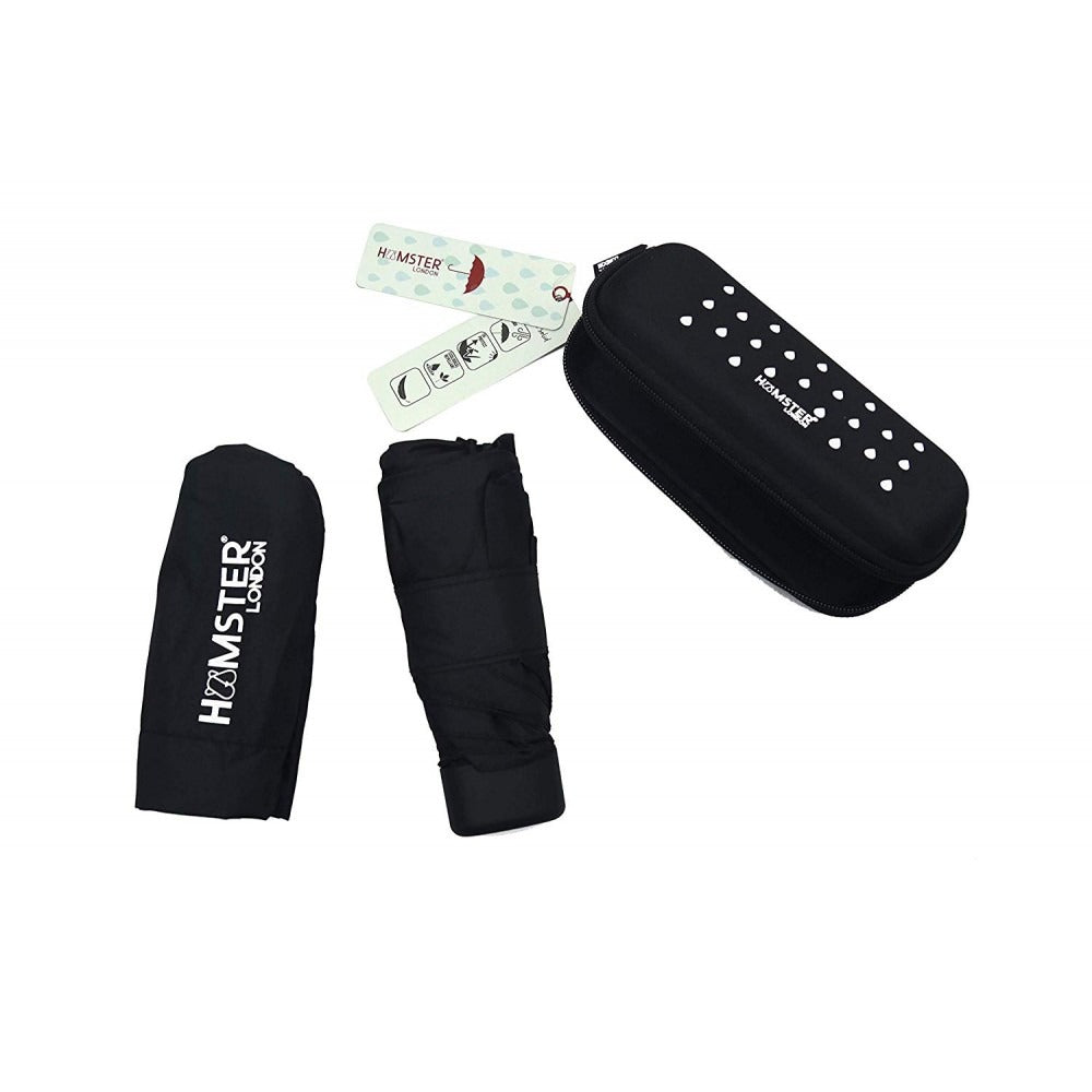 Hamster London Mini Black Umbrella with UV Coating