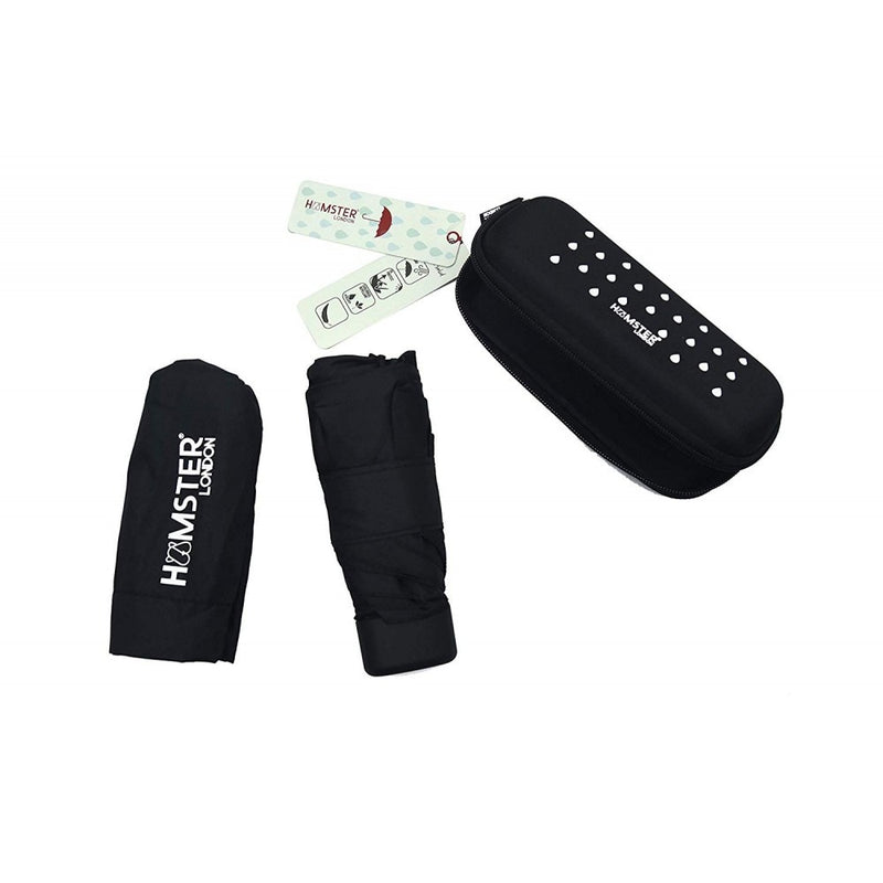 Hamster London Mini Black Umbrella with UV Coating