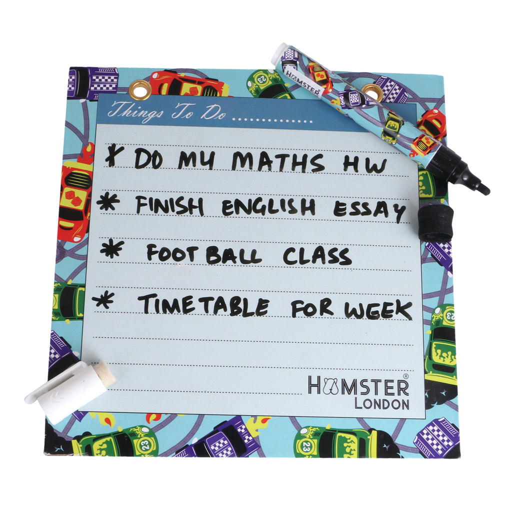 Hamster London Magnetic White Board - Dry, Erase. Can Be Stuck On Refrigerator Or Any Metal Surface,Good Gift for Any Occasion ( car)