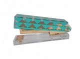 Acrylic & Gold Stapler by Hamster London - A Classic Modern Design to Brighten Up Your Desk – Elegant Office Desk Accessory Green