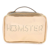 Hamster London Gold Multipurpose Cosmetic Makeup Case with Two Black Mesh Pouch Inside