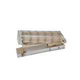 Acrylic & Gold Stapler by Hamster London - A Classic Modern Design to Brighten Up Your Desk – Elegant Office Desk Accessory (Golden Flower)