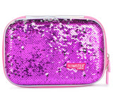 HAMSTER LONDON Eva Reversible Sequence Pouch BLUE & LIGHT PINK GLITTER