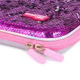 HAMSTER LONDON Eva Reversible Sequence Pouch BLUE & LIGHT PINK GLITTER