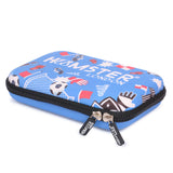 Hamster Hardtop School Pen Holder Pouch Multipurpose Football Blue