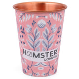 Hamster London Pure Copper Glass Tumbler, Drinkware, 400 ML (Light Pink)