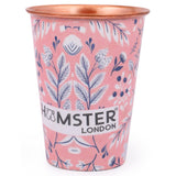 Hamster London Pure Copper Glass Tumbler, Drinkware, 400 ML (Light Pink)