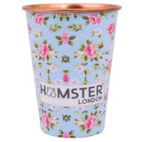 Hamster London Pure Copper Glass Tumbler, Drinkware, 400 ML (Light Blue)